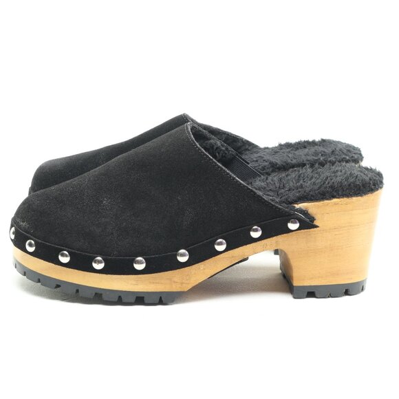 Rag & Co Tulley Suede Leather Mules Clogs Women US6 EU37 Black - Picture 7 of 17